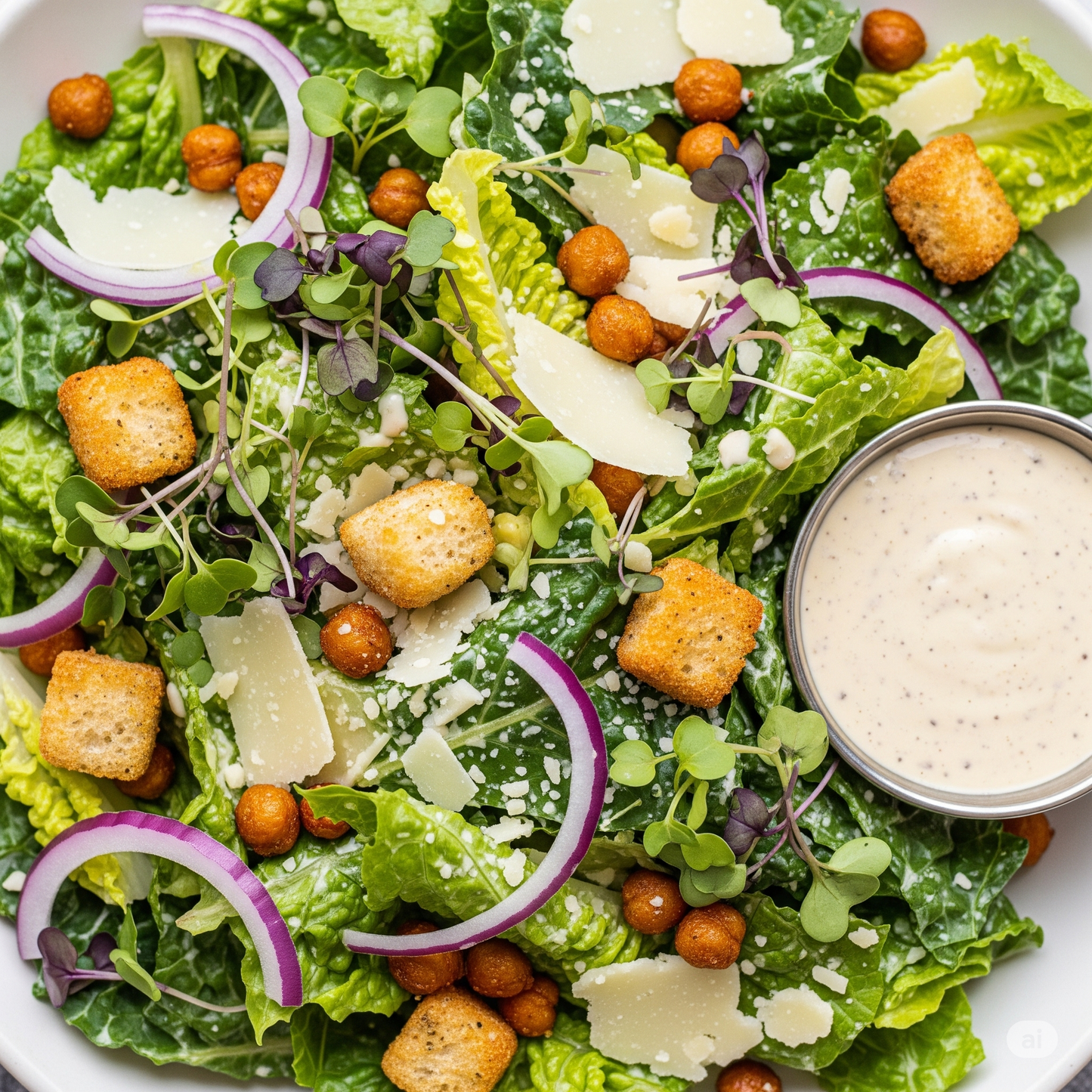 Caesar Kale Microgreen Salad