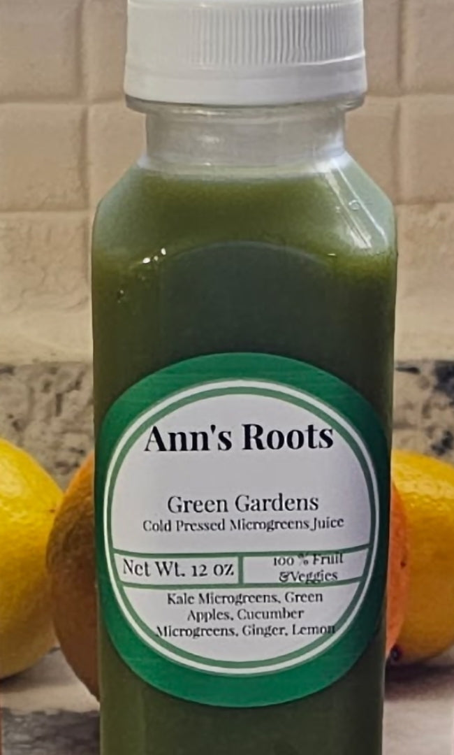 Cold Pressed Microgreens Juice Green Gardens